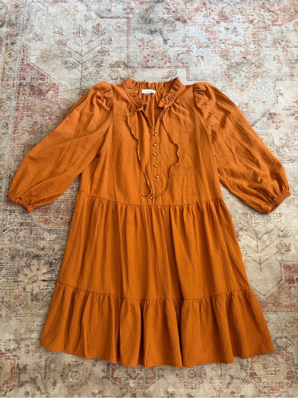 Calvin Klein Ruffle Neck Dress - Picture 2 of 4